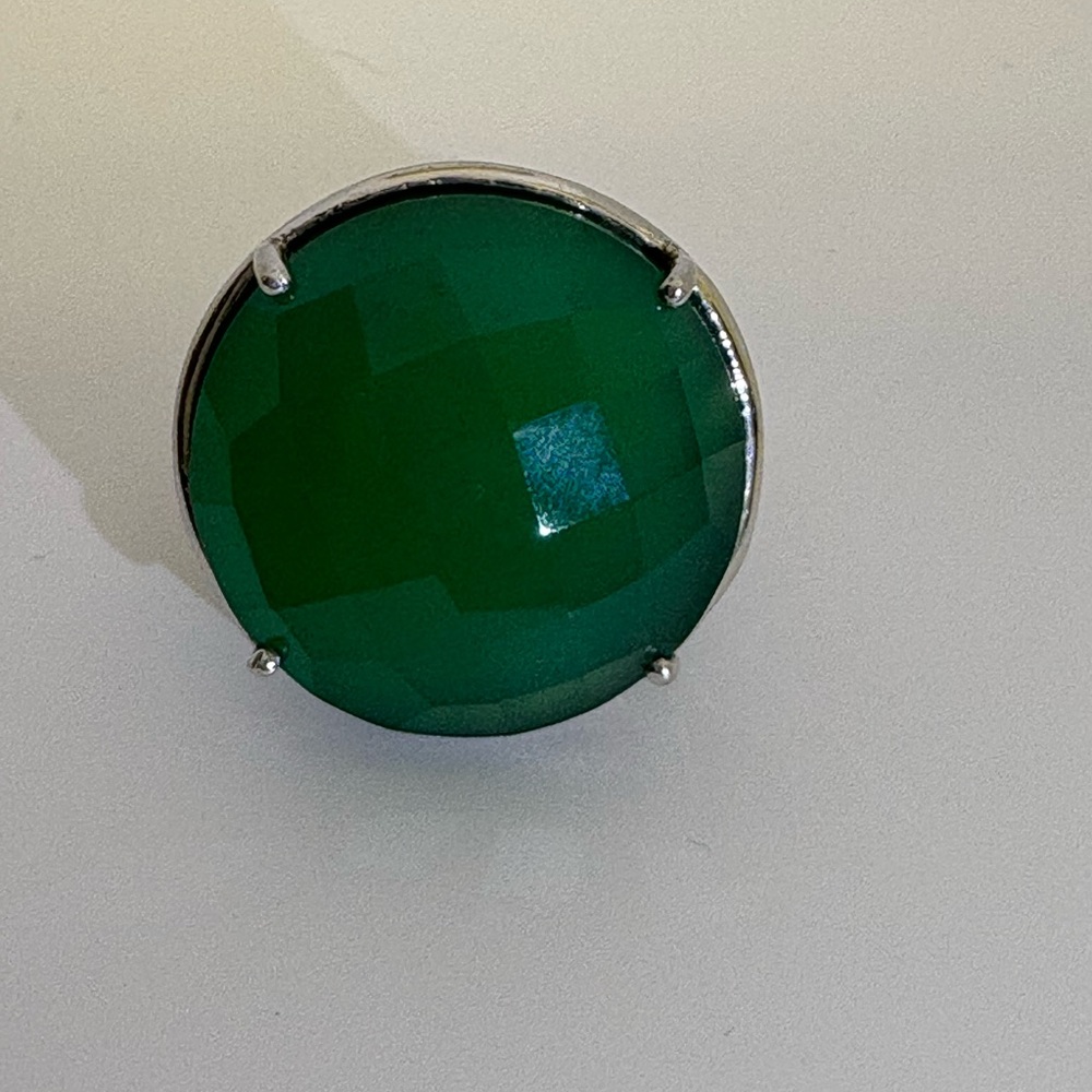 Green Onyx Gemstone Silver Ring